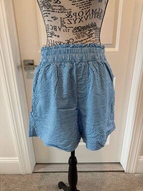aerie blue and white shorts